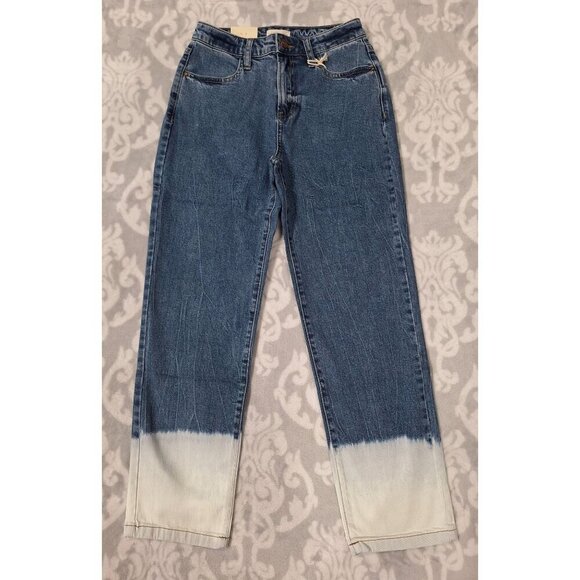 NWT Hint of Blu Clever Straight Dipped Dark Blue Denim Jeans/Size 25 - Picture 1 of 7